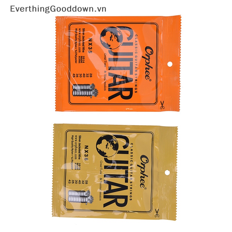 Everthinggooddown 1 Bộ Dây Đàn Guitar Cổ Điển Bằng Nylon Và Dây Mạ Bạc NX Series vn
