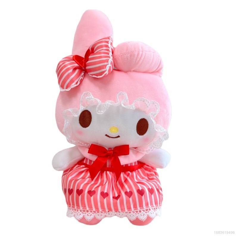SANRIO Thú Nhồi Bông Hình Trái Tim Đính Nơ Xinh Xắn Cho Bé Gái