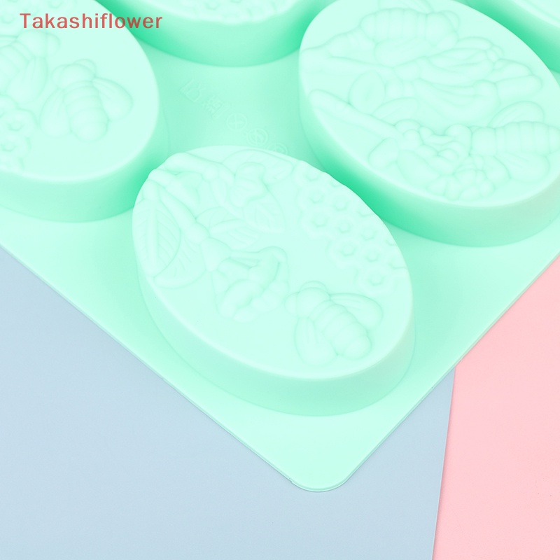 1 Khuôn Làm Bánh / Xà Phòng 6 Ô Hình Con Ong Bằng Silicone