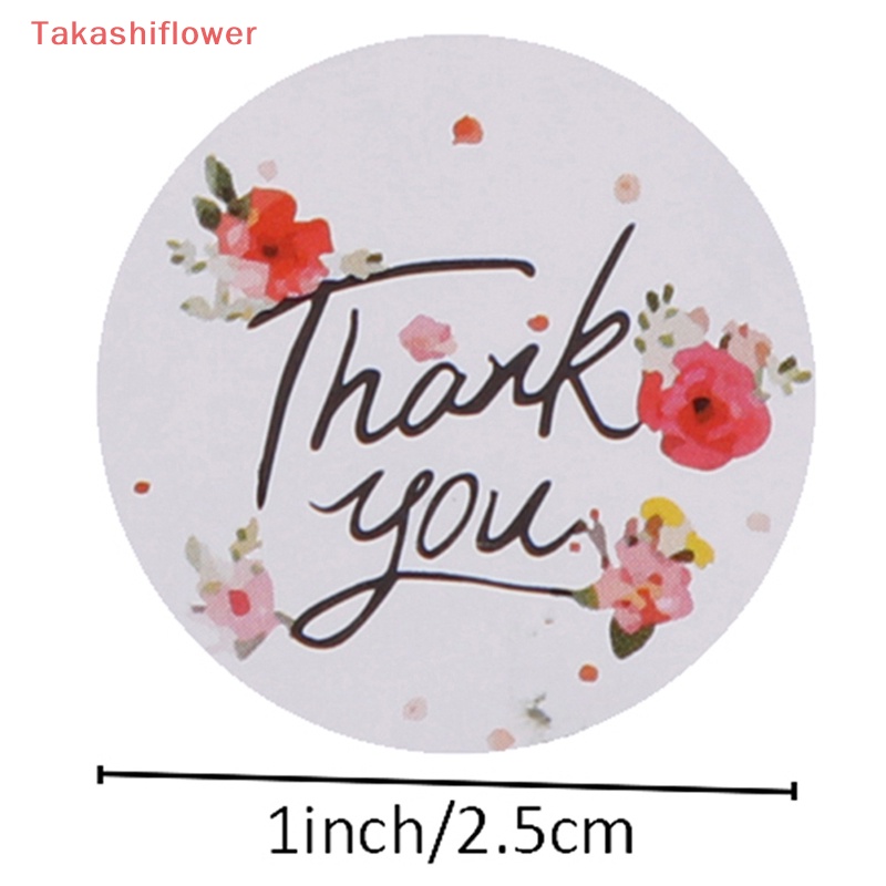 Cuộn 500 Miếng Dán Trang Trí Hình Tròn In Chữ Thank You Độc Đáo