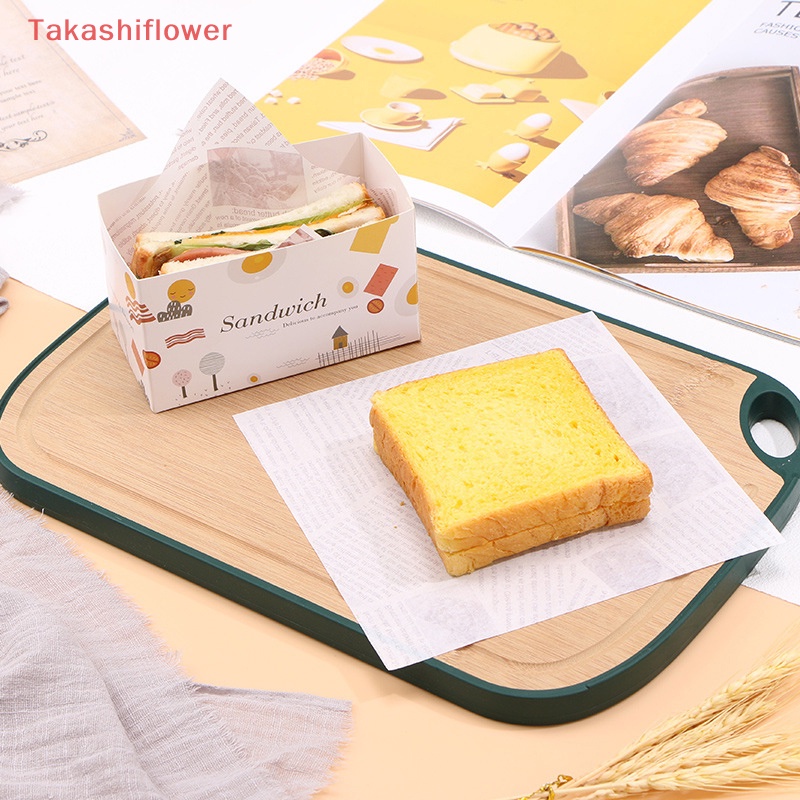 Set 100 Túi Giấy Đựng Bánh Mì / Hamburger Chống Thấm Dầu Tiện Dụng