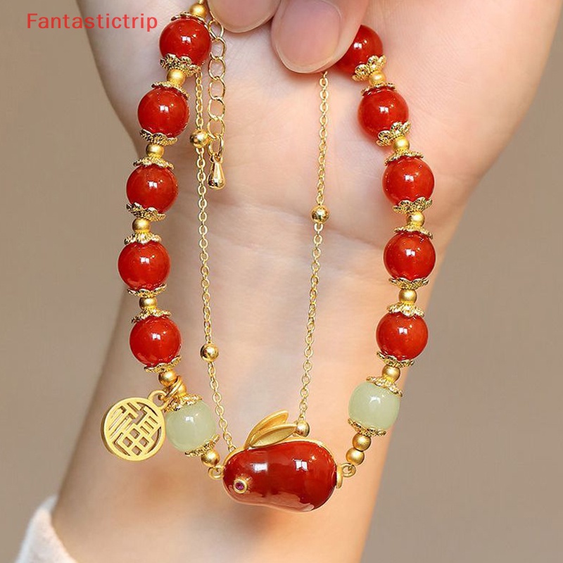 [Fantastictrip] Vòng Tay Hai Lớp Mặt Hình Thỏ Dễ Thương Vintage Làm Quà Tặng May Mắn Cho Nữ