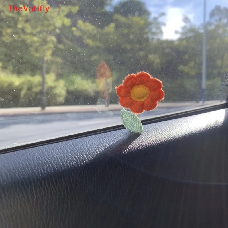 [Thevalifly] Set 2 Hoa Nhỏ Lắc Đầu Lò Xo Trang Trí Cửa Sổ Xe Hơi