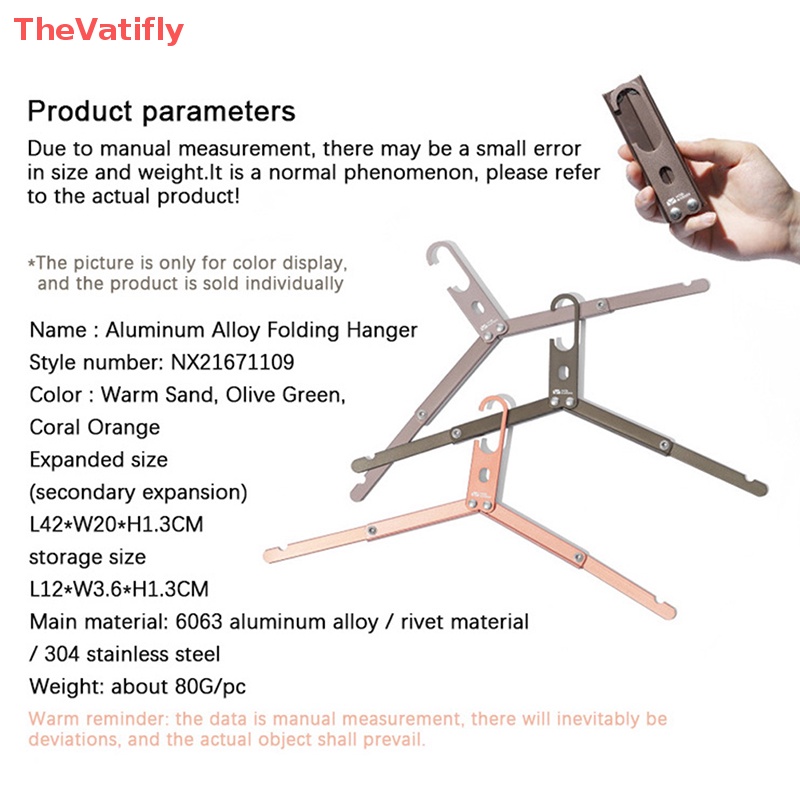 Móc Treo Quần Áo [Thevalifly] Bằng Hợp Kim Nhôm Nhỏ Gọn Nhẹ Dễ Dàng Gấp Mở