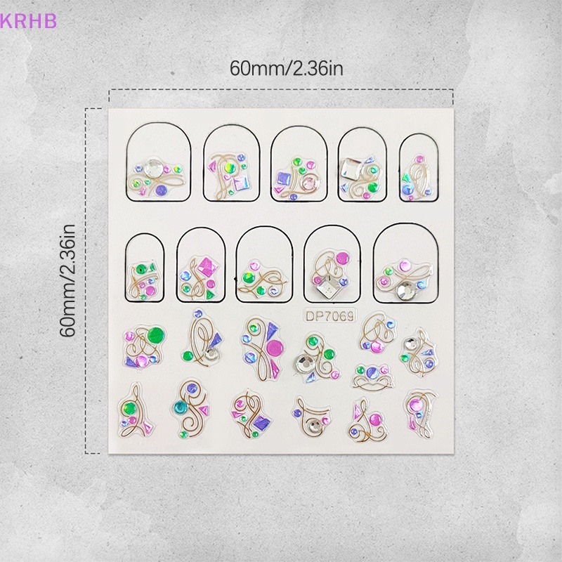 Miếng Dán Trang Trí Móng Tay 3D Đính Đá Xinh Xắn Mới