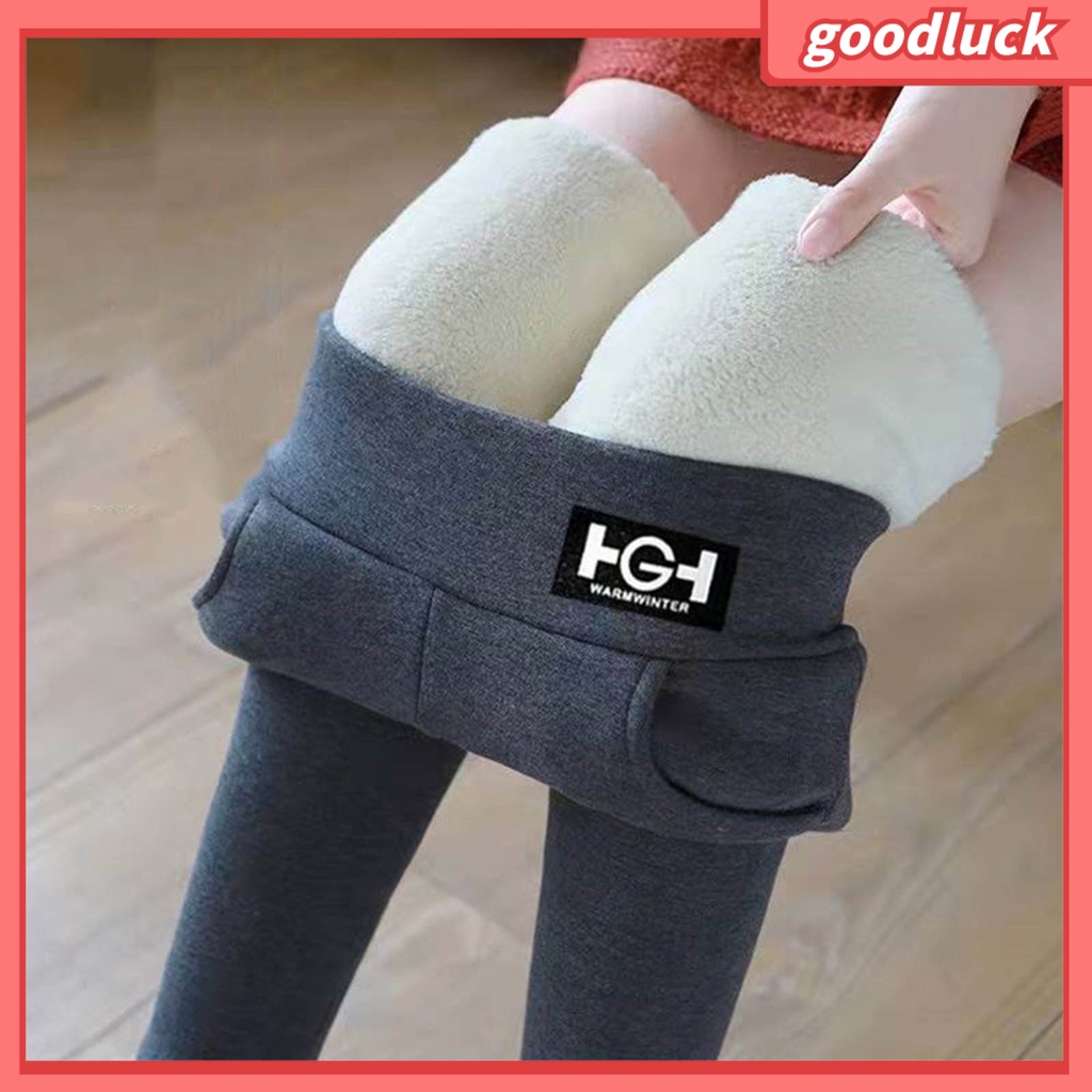 [ULK] Quần Legging Ôm Dáng Dày Dặn Mềm Mại Màu Trơn Lưng Cao Có Túi Giữ Ấm Mùa Đông Cho Gia Đình