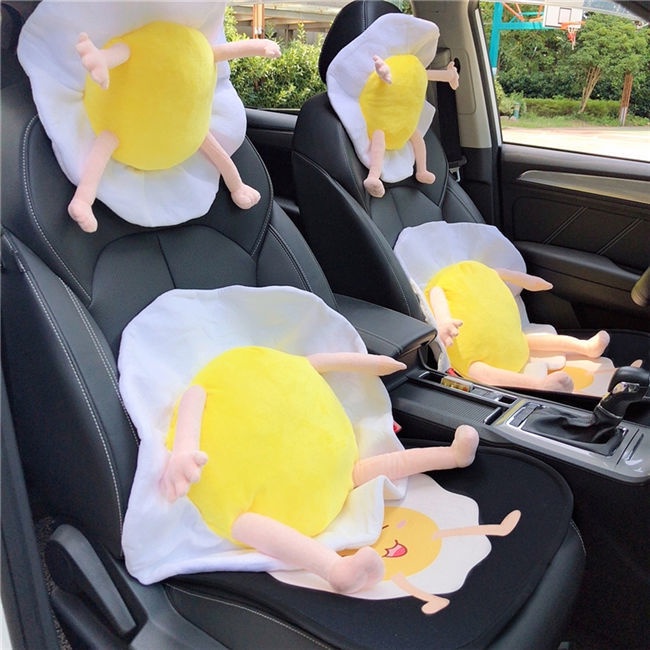 Gối Tựa Đầu Hình Gấu Trúc / Trứng / Gấu Trúc Dễ Thương Cho Xe Hơi
