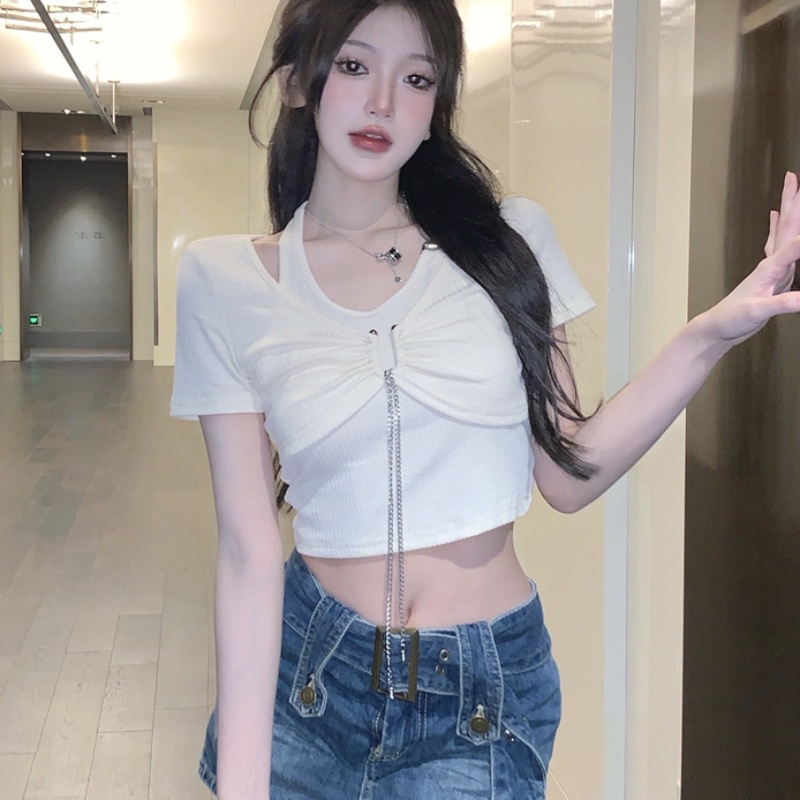 Áo Hai Dây Ôm Dáng Phối Dây Xích Phong Cách Mỹ Quyến Rũ Cho Nữ