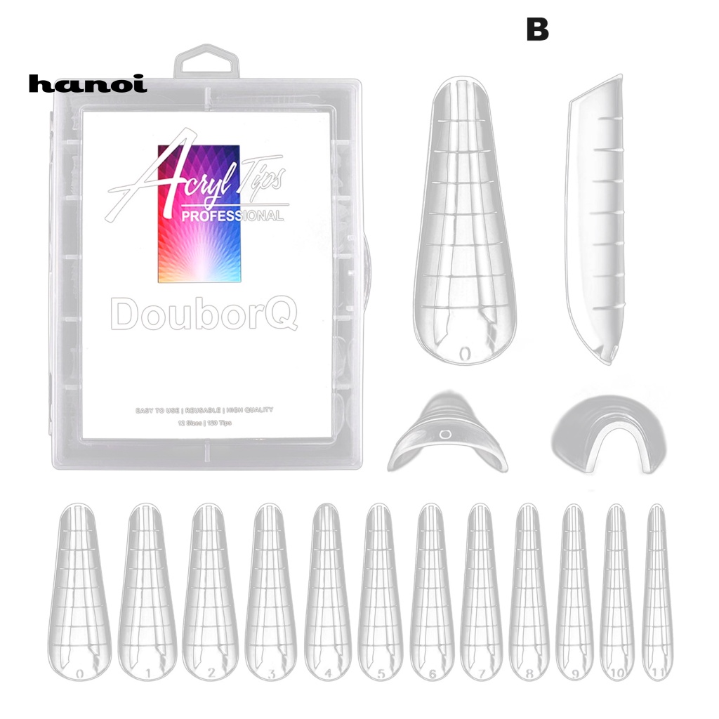 Hộp 120 Đầu Nối Móng Tay Trong Suốt Siêu Mỏng Hình Chữ V Cho Nữ