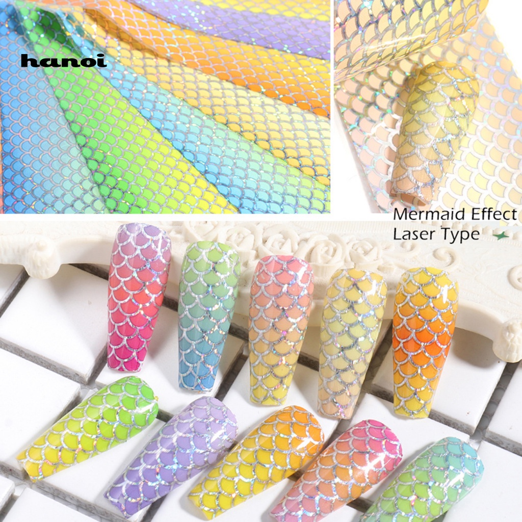 Set 10 Miếng Dán Trang Trí Móng Tay Nghệ Thuật Nhiều Màu Sắc DIY