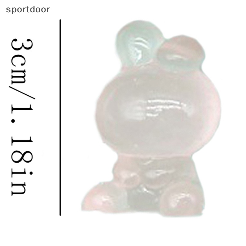 Bộ 5 Tượng Thỏ Hoạt Hình Bằng Nhựa Resin Phát Sáng Trang Trí Xe Hơi DIY