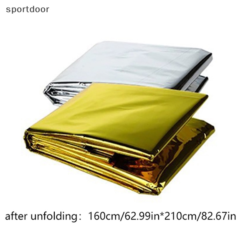 [sportoutdoor] Chăn Sơ Cứu Một Mặt 210 * 160 cm Lá Bạc / Vàng Giữ Ấm Ngoài Trời [out]