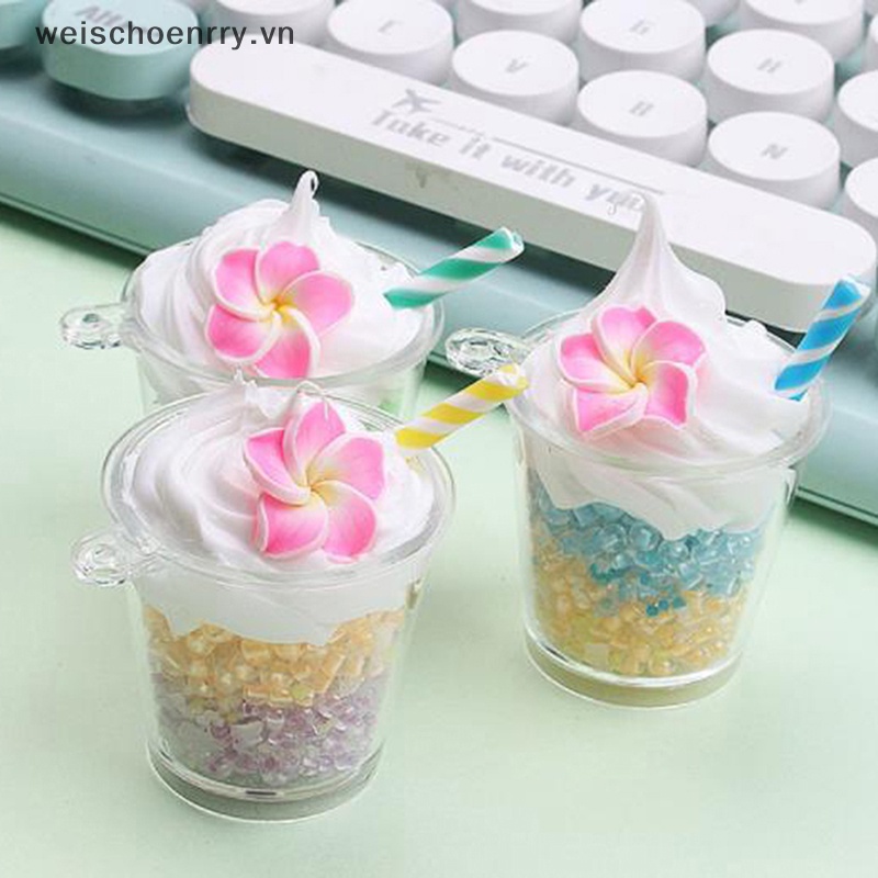 Móc Chìa Khóa Hình Cốc Tròn Màu Trơn Phát Sáng DIY