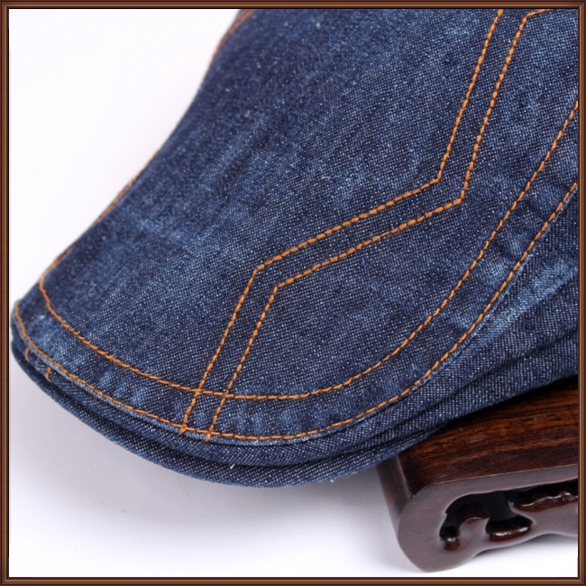 Mũ Beret Denim Thêu Họa Tiết Đơn Giản Thời Trang Cho Nữ