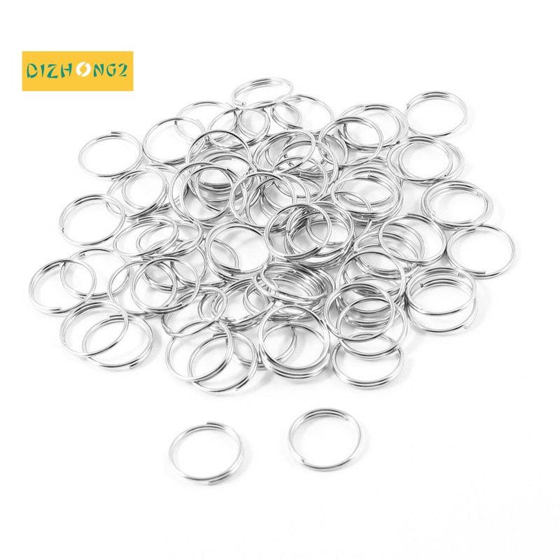 Set 80 Vòng Móc Khóa Thay Thế Bằng Kim Loại Bạc Đường Kính 10mm