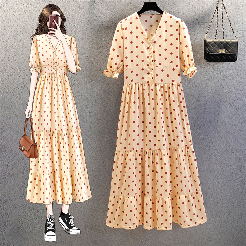 NRVP Đầm Dài Tay Ngắn In Hoa Độc Đáo Thời Trang Mùa Hè Hàn Quốc 2023 Dành Cho Bạn Nữ