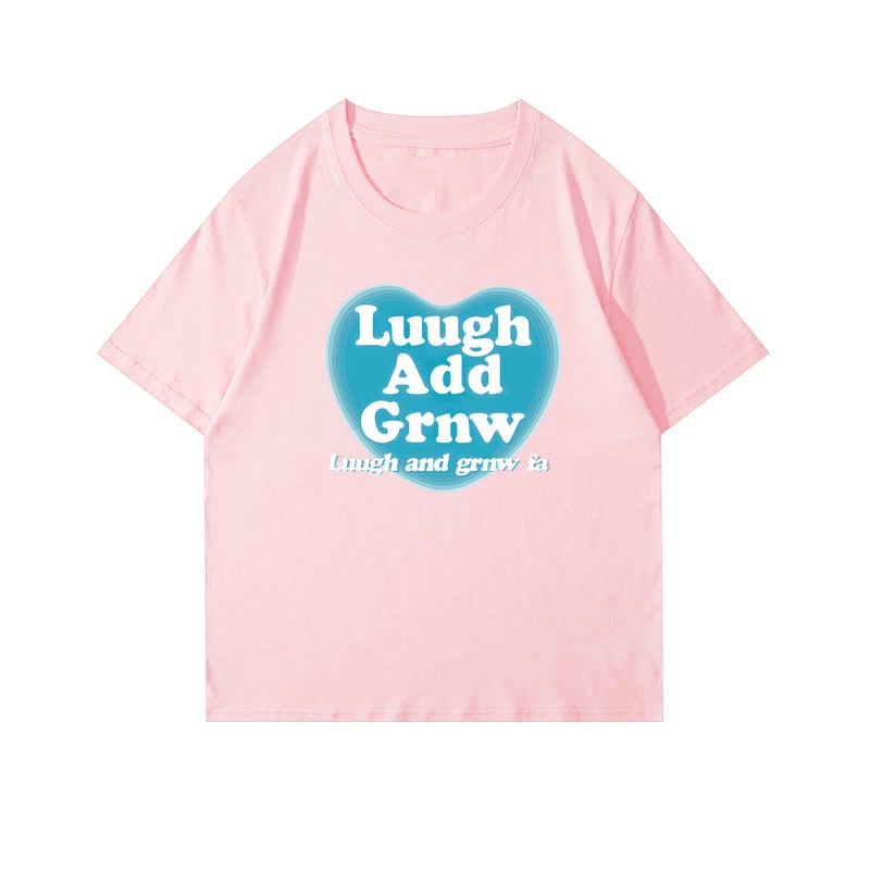 Áo Thun 100% Cotton Tay Ngắn Cổ Tròn In Họa Tiết Phong Cách Hàn Quốc Cho Nữ