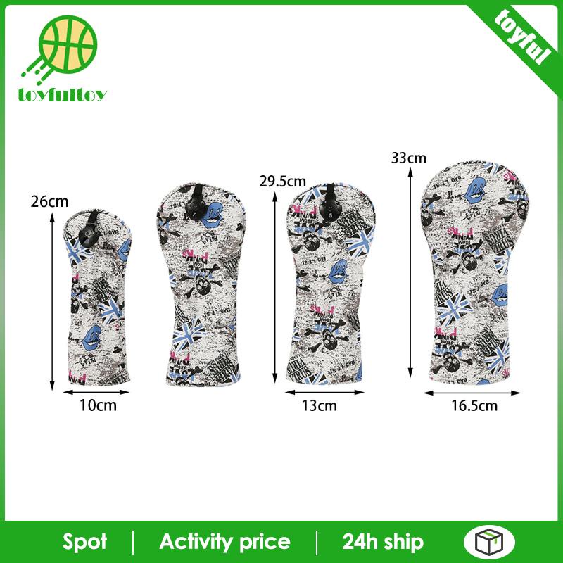 Set 4 Vỏ Bọc Đầu Gậy Đánh Golf / Câu Lạc Bộ Bằng Gỗ Có Thẻ Bảo Vệ Số