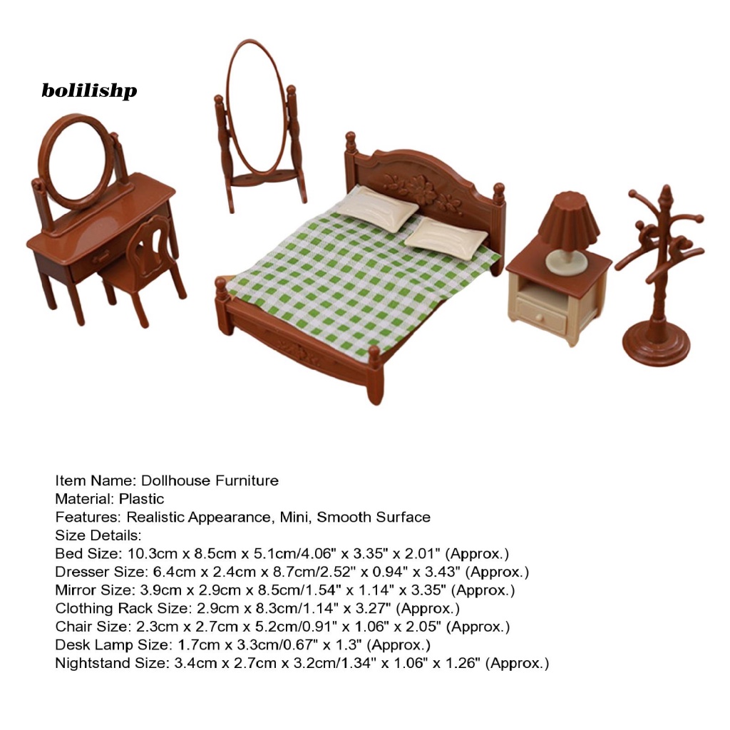 1 Bộ Mô Hình Giường Ngủ Mini Dễ Thương Trọng Lượng Nhẹ Trang Trí Nhà Búp Bê