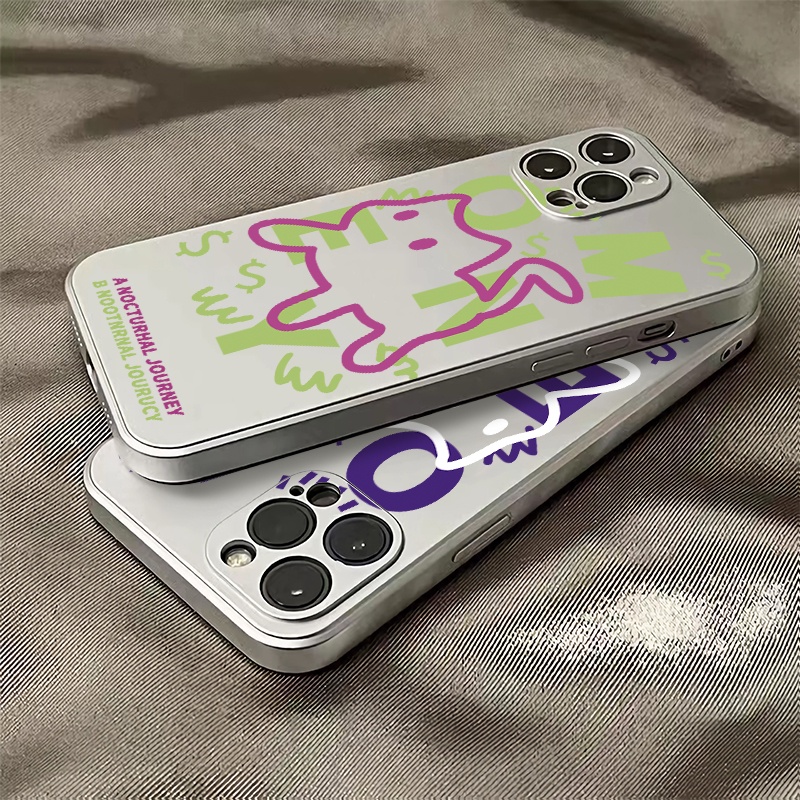 Ốp Điện Thoại TPU Silicone Mềm Mạ Điện Họa Tiết Mèo Cho IPhone 11 14 13 12 Pro Max XS XR X 8 + 7 6S Plus