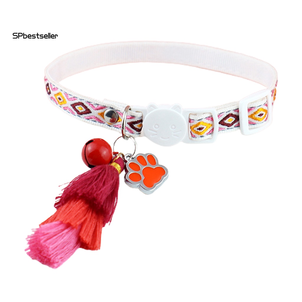 Vòng Cổ Polyester Thiết Kế Tua Rua Không Gây Kích Ứng Có Thể Điều Chỉnh Cho Thú Cưng