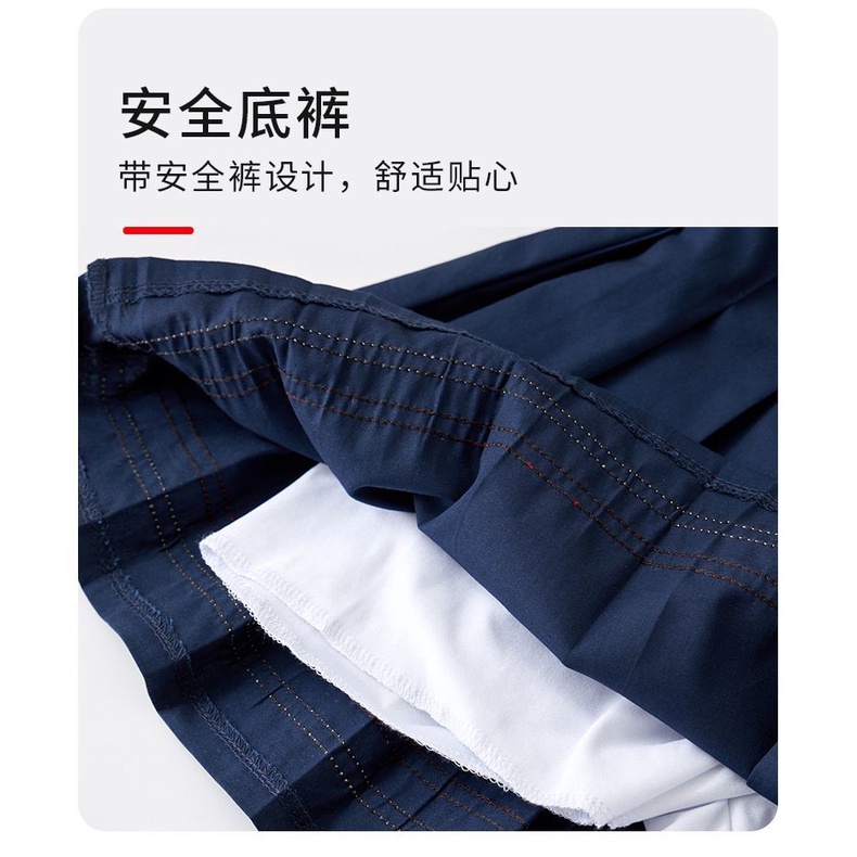 Chân Váy Ngắn Xếp Ly Màu Xanh Navy Thời Trang Xuân Thu Cho Bé Gái