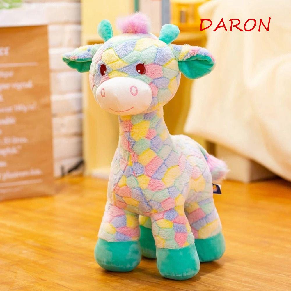 Đồ chơi nhồi bông Hình Hươu Cao Cổ Màu Cầu Vồng Mềm Mại Cho Bé