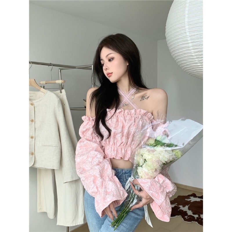 Áo Kiểu Tay Phồng Trễ Vai Thời Trang Quyến Rũ Cho Nữ