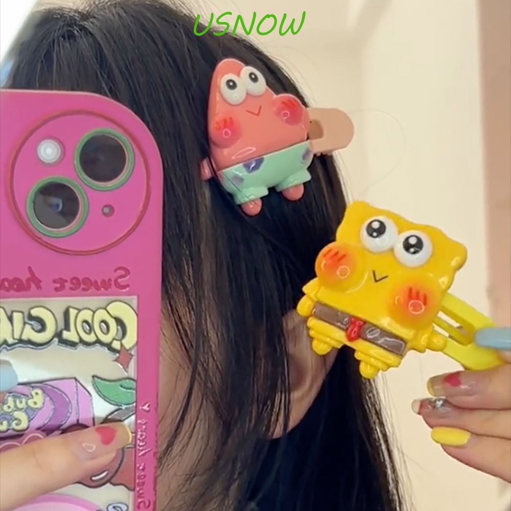 Kẹp Tóc Mỏ Vịt Họa Tiết Hoạt Hình Patrick Star Bangs Xinh Xắn Cho Nữ