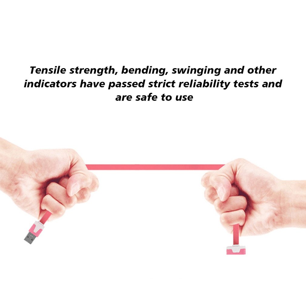 Usb Cable Flat Noodle Micro Data Charge ForConnector Rope Fast Charger Wire Charging Sync Cord [Q/15]