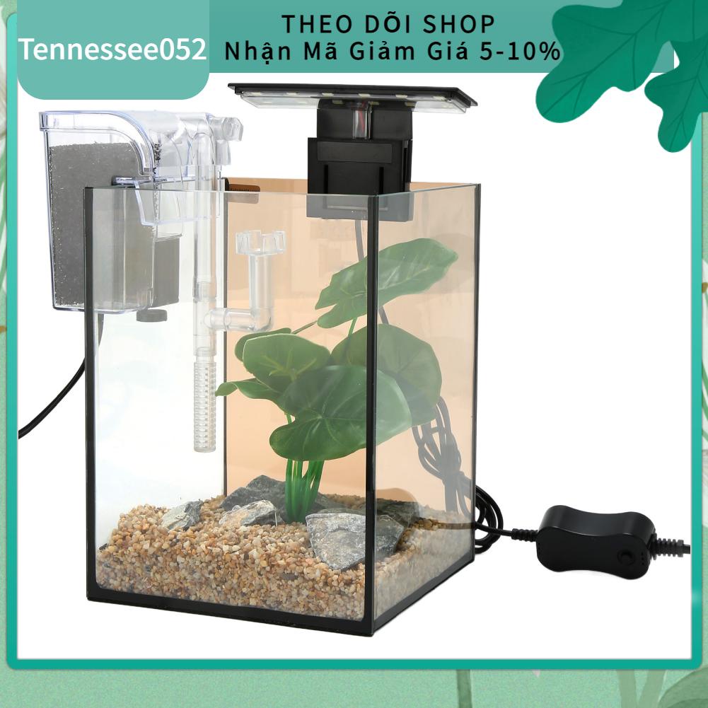 Tennessee052 Bộ Bể Cá Sáng Tạo Đa Năng Nhỏ Khởi Đầu Có Bơm Lọc Đèn LED Kẹp Trang Trí Máy Tính Để Bàn