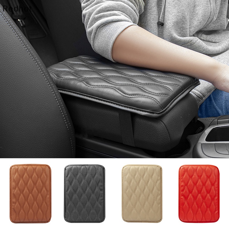 &lt; Redhot &gt; Đệm Da PU Lót Hộp Tỳ Tay Xe Hơi Thêu Họa Tiết Sóng Biển Thông Dụng