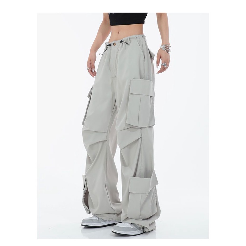 Quần Dài Ống Rộng Phối Túi Lớn Phong Cách Mỹ Cá Tính Dành Cho Nam