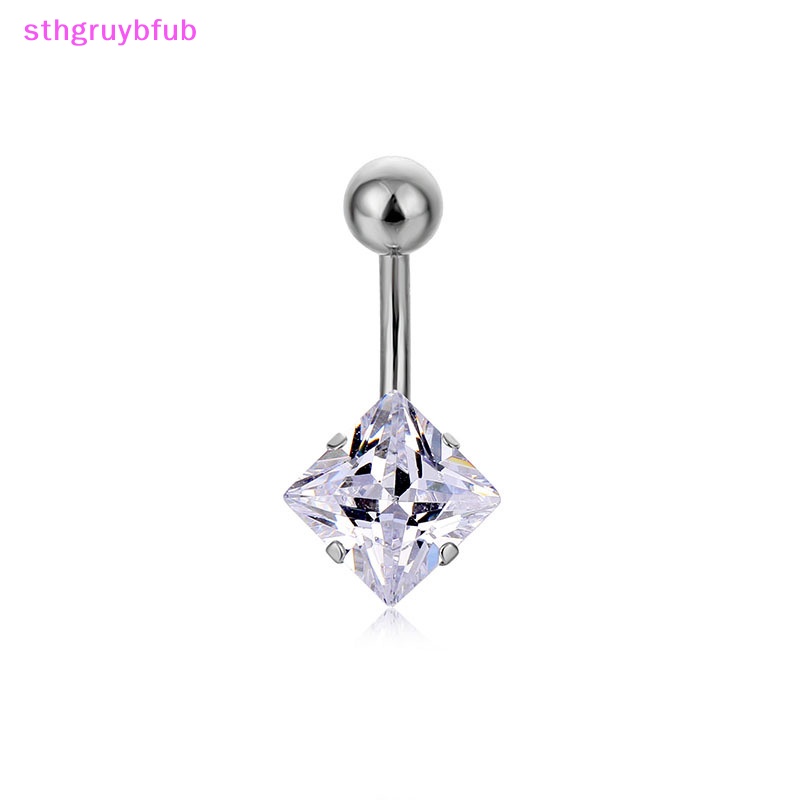 Khuyên Rốn Đính Đá Zircon Bằng Thép Không Gỉ Thời Trang Cho Nữ