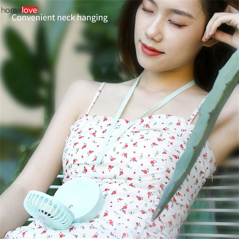 Cầm Tay Có Thể Gập Lại Mini Fan Xách Tay Treo Cổ Máy Tính Để Bàn Phổ Nhỏ Fan USB Có Thể Sạc Lại Gấp Fan Nhỏ Làm Mát Không Khí Homelove