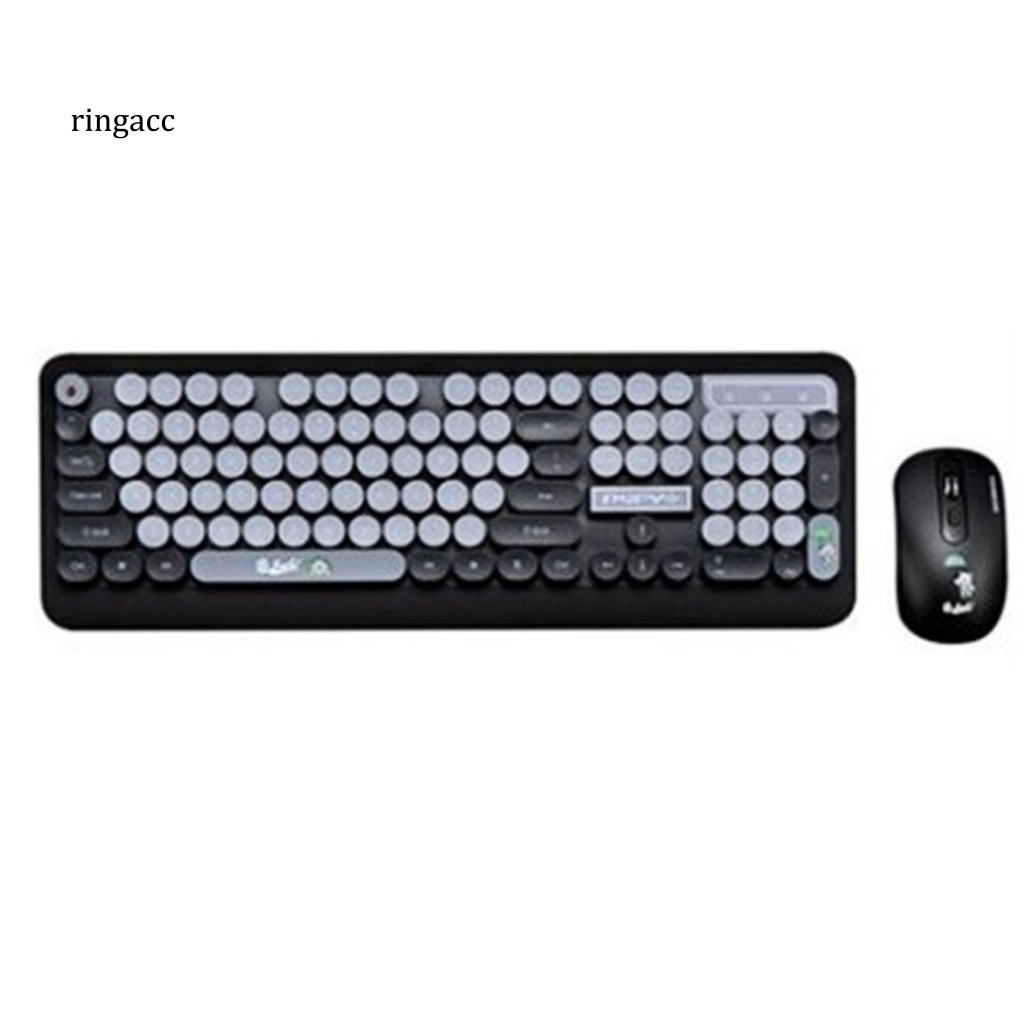 Bộ Bàn Phím Quang Không Dây USB Chống Nước K68 In Họa Tiết Hoạt Hình Cho Notebook