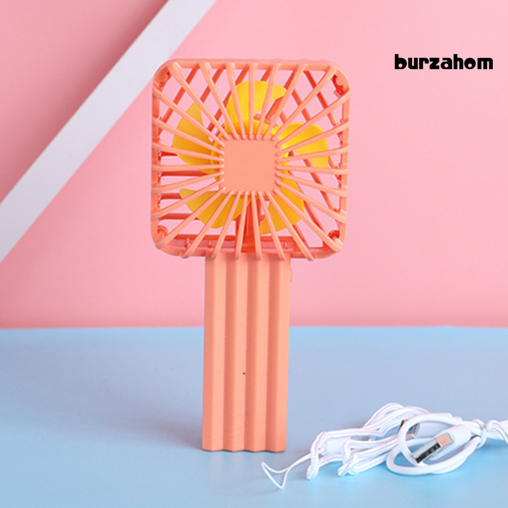 Quạt USB Cầm Tay Hình Vuông / Tròn Có Dây Đeo Tiện Dụng Cho Gia Đình / Văn Phòng
