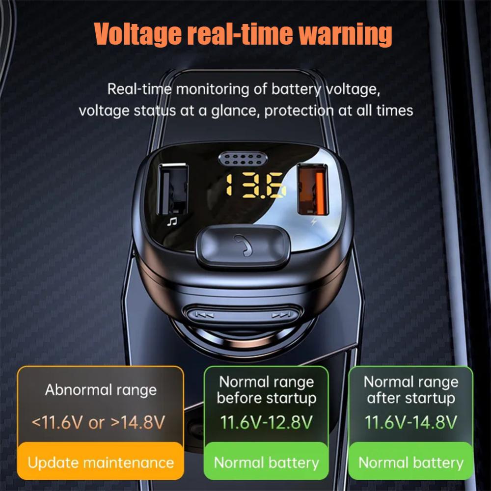 Tẩu Sạc Nhanh Không Dây Bluetooth 5.1 FM Hai Cổng USB QC3.0 Kiêm Máy Nghe Nhạc MP3 O6Z8 Cho Xe Hơi