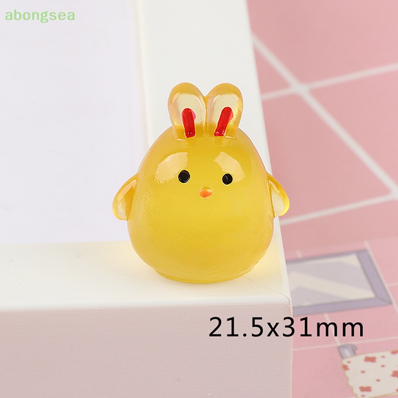 Abongsea Mô Hình Gà Con Mini Bằng Nhựa Resin Dạ Quang Trang Trí Xe Hơi