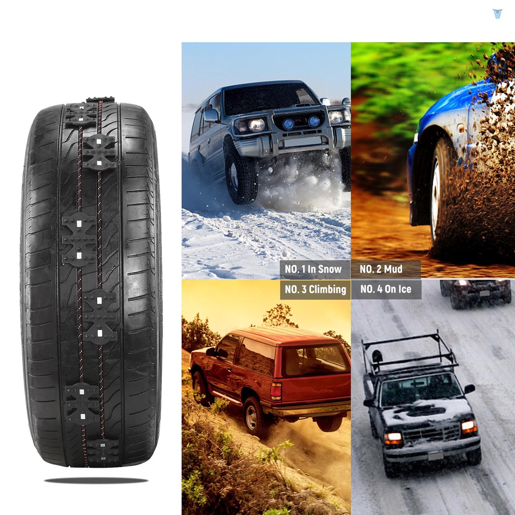 Bộ 4 Dây Xích Khẩn Cấp Chống Trượt Tuyết Màu Đen Thông Dụng Cho Xe Hơi Xe Tải SUV MPV