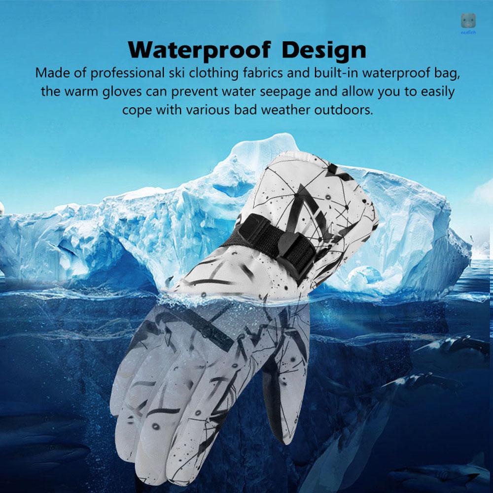 Găng Tay Trượt Tuyết Dày Dặn Ấm Áp Mềm Mại Chống Thấm Nước Có Thể Chạm Màn Hình Cảm Ứng Dành Cho Nam Nữ