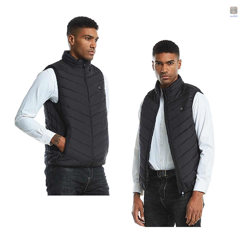 Áo Khoác Sưởi Ấm 3 Cấp Độ Có Khóa Kéo Màu Đen Kích Thước M Tiện Dụng Cho Các Hoạt Động Ngoài Trời