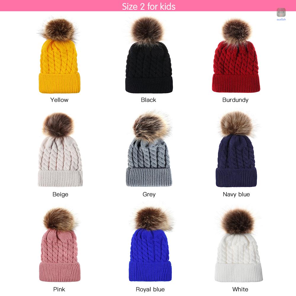 Mũ beanie Trùm Đầu Đính Quả Bông Dễ Thương Cho Bé