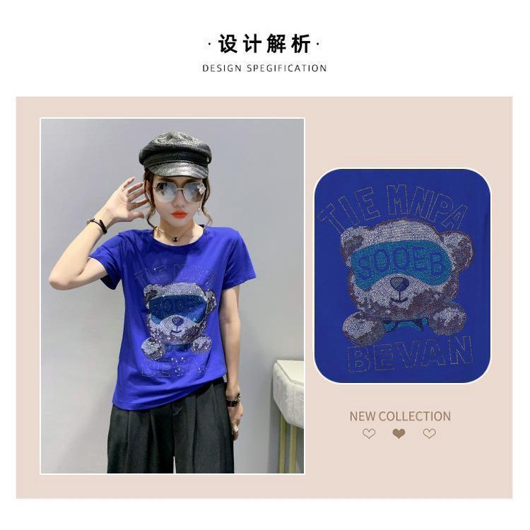 Áo Thun Cotton Tinh Khiết Tay Ngắn Phong Cách Phương Tây Thời Trang Mùa Hè 2023 Phong Cách Mới Cho Phụ Nữ Tuổi Trung Niên