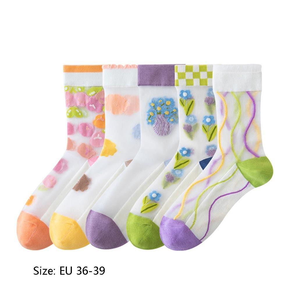 Fallforbeauty Vớ Lụa Nylon Mỏng Co Giãn Trong Suốt Sáng Tạo Phong Cách Hàn Quốc