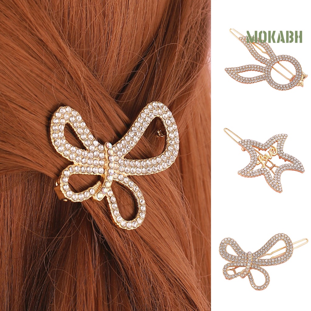 Kẹp Tóc Chống Trượt Đính Đá Lấp Lánh Tinh Tế