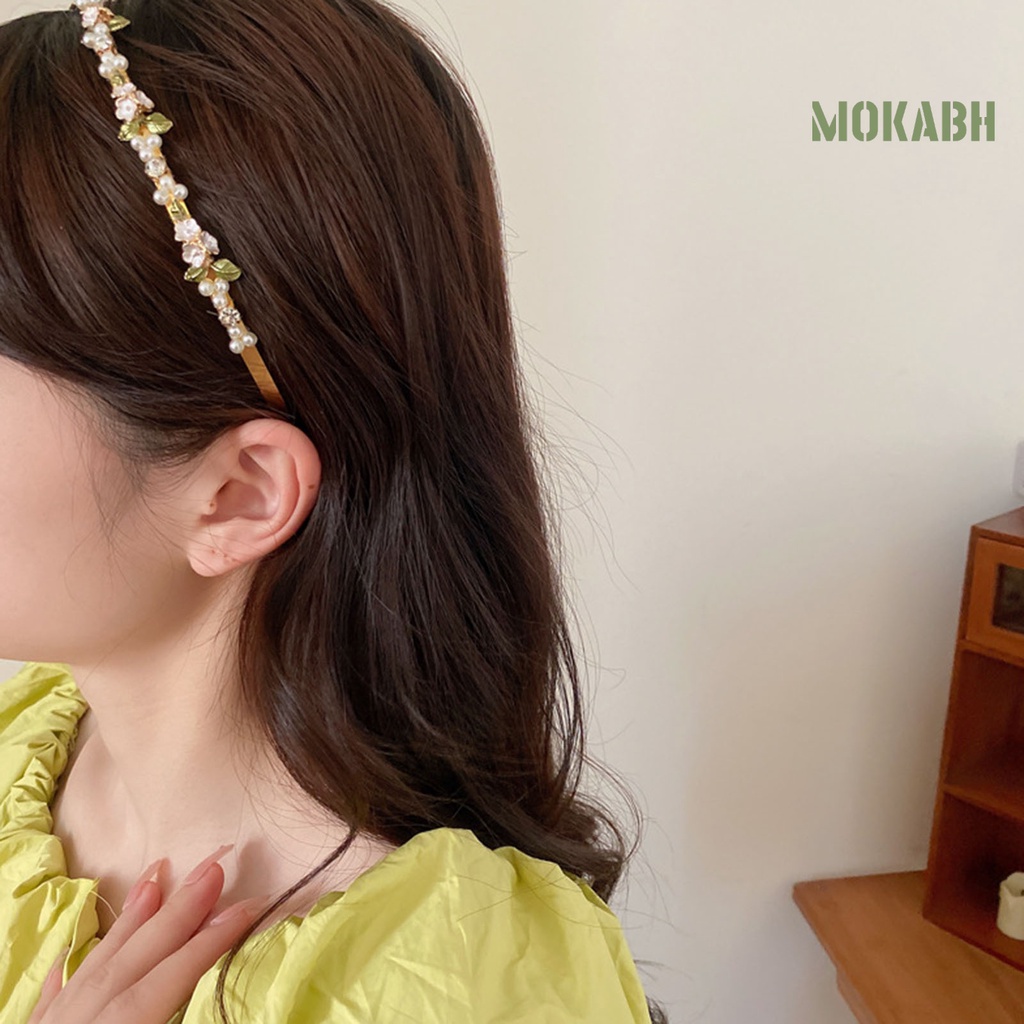 Băng Đô Mạ Vàng Đính Đá Chống Trượt Thời Trang Cho Nữ