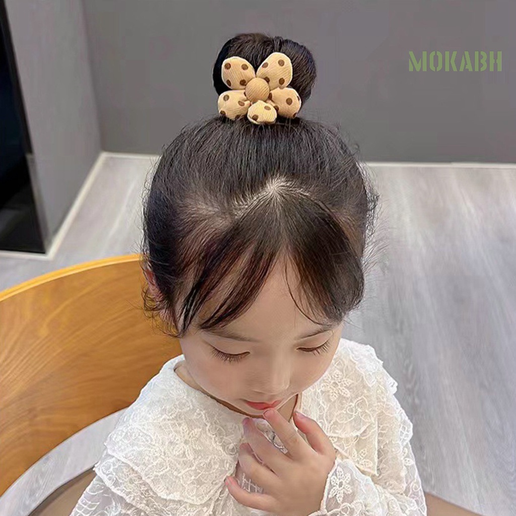 Dây Cột Tóc Co Giãn Hình Hoa Hoạt Hình Phong Cách Hàn Quốc Dễ Thương Cho Nữ