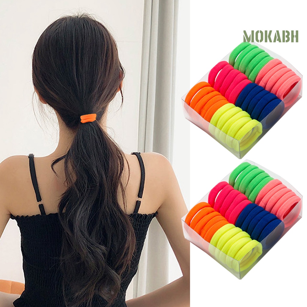 Set 30 Dây Cột Tóc Co Giãn Chống Rơi Kiểu Dáng Đơn Giản