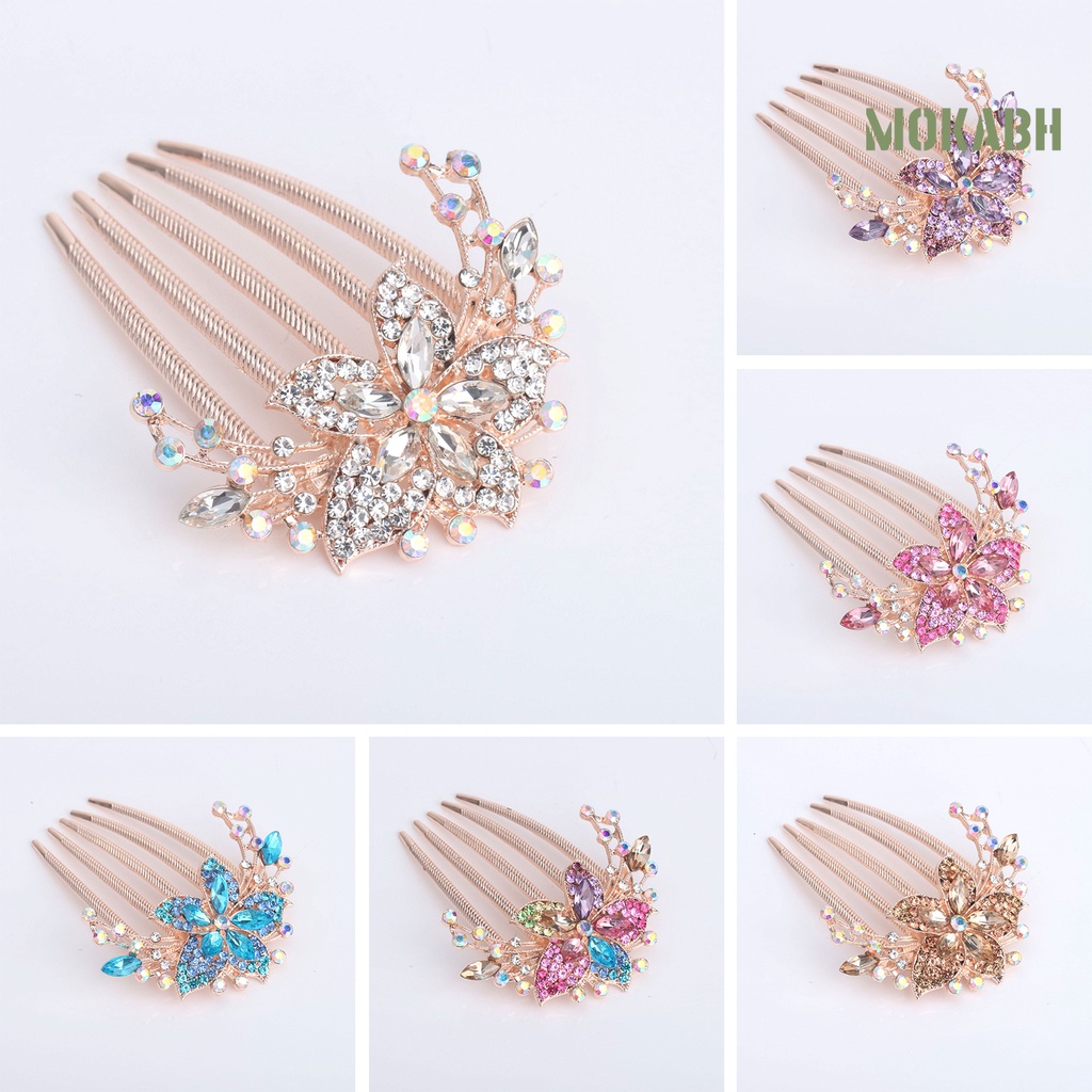 Lược Cài Tóc Năm Răng Đính Đá Lấp Lánh Thời Trang